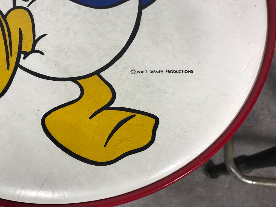 Mickey Mouse Club Bar Stool And Donald Duck Bar Stool By Gilbert & Ryan 13R X 17.5H (Mickey Mouse Stool Is Slighly Wobbly) [Photo 8]