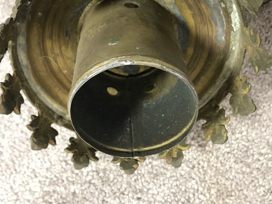 Pair Of Vintage Ornate Brass Wall Sconces Light Fixtures With Eagle Finials (One Finial Needs To Be Reattached) [Photo 14]