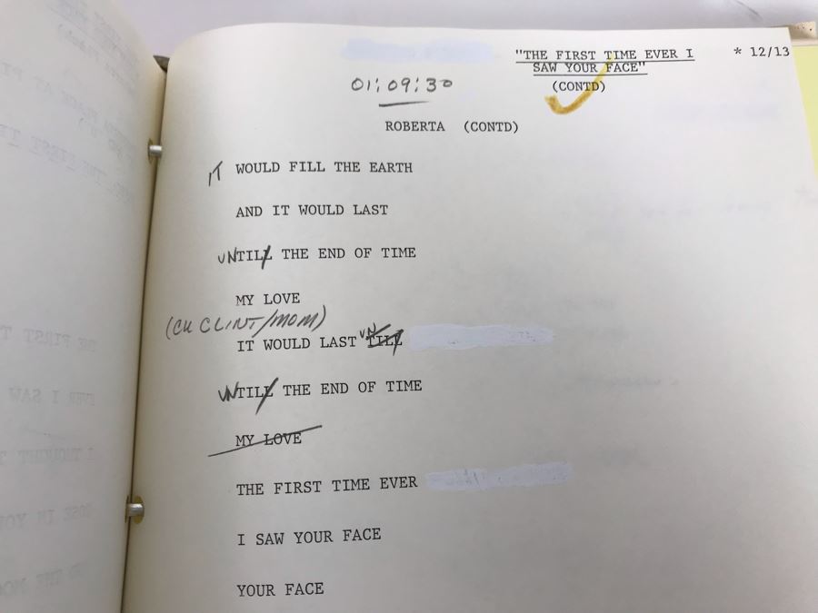 Original Script For NBC TV Special 'All-Star Party For Clint Eastwood' 1986 Plus Binder Filled With Planning, Information And Handwritten Notes - See Photos For Small Sample [Photo 13]