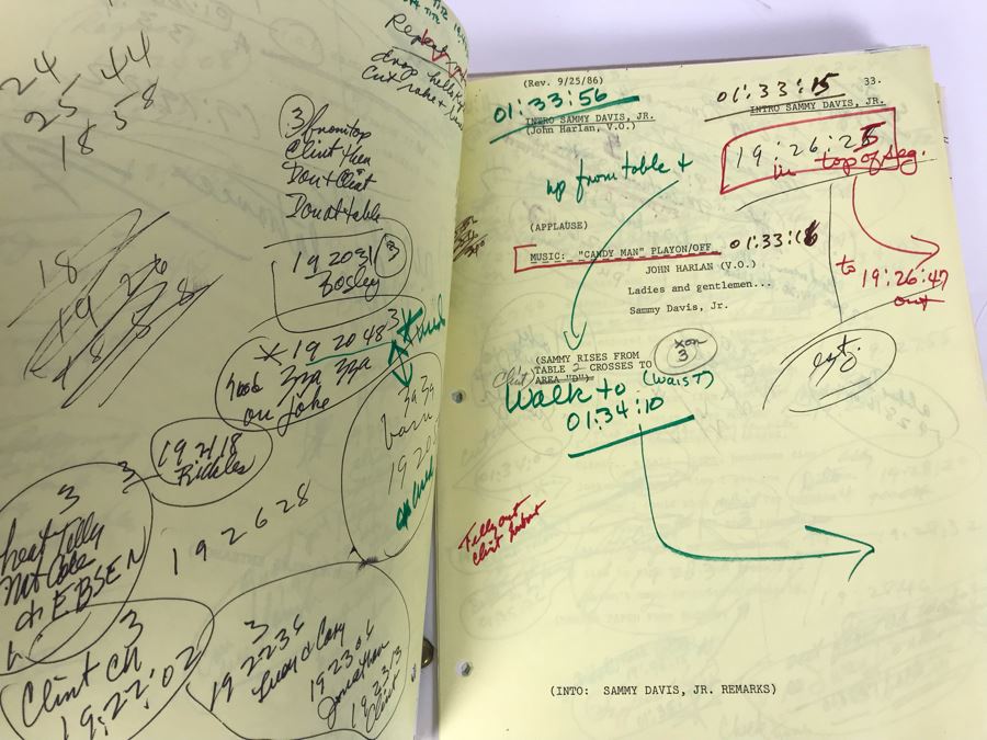 Original Script For NBC TV Special 'All-Star Party For Clint Eastwood' 1986 Plus Binder Filled With Planning, Information And Handwritten Notes - See Photos For Small Sample [Photo 15]