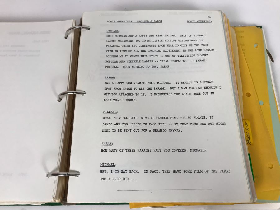Original Script For NBC TVs 1983 Tournament Of Roses Parade Filled With Planning, Information, Handwritten Notes And Official Program - See Photos For Small Sample [Photo 7]