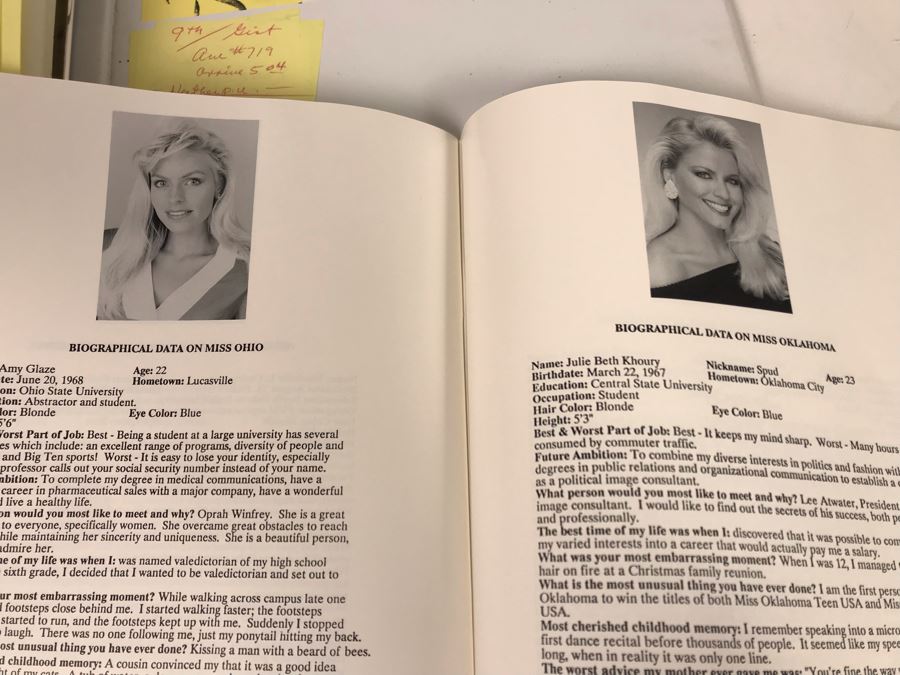 Original Script For NBC TVs 1991 MISS U.S.A. Pageant Wichita, Kansas Filled With Planning, Information, Handwritten Notes Kelli McCarty Winner - See Photos For Small Sample [Photo 12]