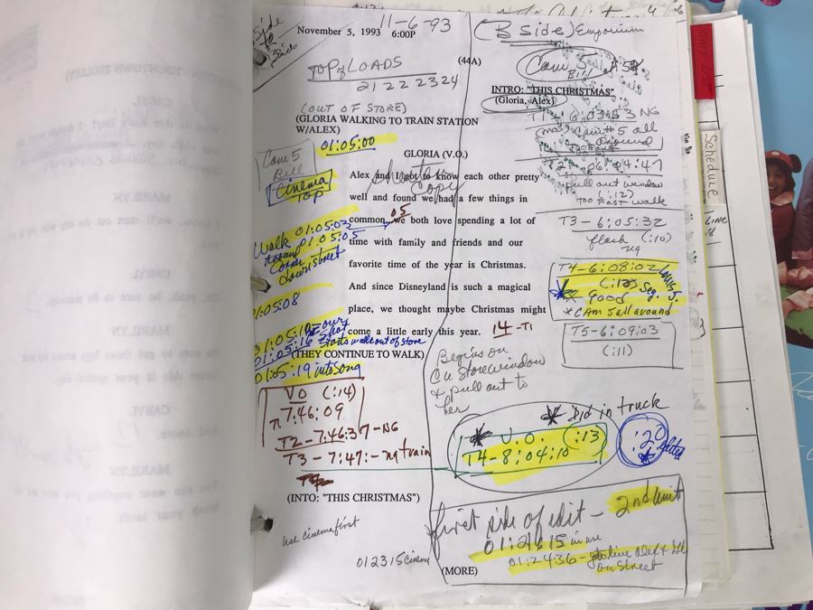 Original Script For NBC TVs Disney's Countdown To Kid's Day NBC TV Special 11/21/93 Filled With Planning, Information And Handwritten Notes PLUS (4) Disneyland Mickey Mouse Club 'Kids Days' Posters - See Photos For Small Sample [Photo 8]