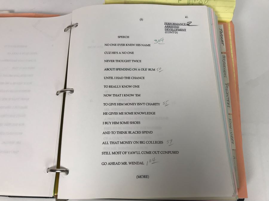 Original Script For The 7th Annual Soul Train Music Awards 1993 Filled With Planning, Information, Handwritten Notes - See Photos For Small Sample And Michael Jackson Speech From Script [Photo 11]