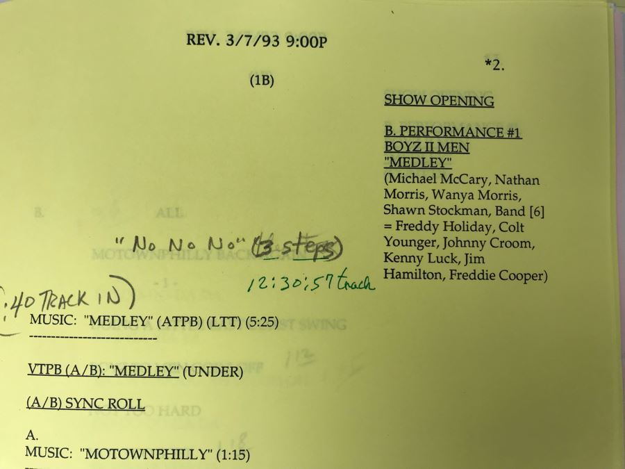 Original Script For The 7th Annual Soul Train Music Awards 1993 Filled With Planning, Information, Handwritten Notes - See Photos For Small Sample And Michael Jackson Speech From Script [Photo 6]