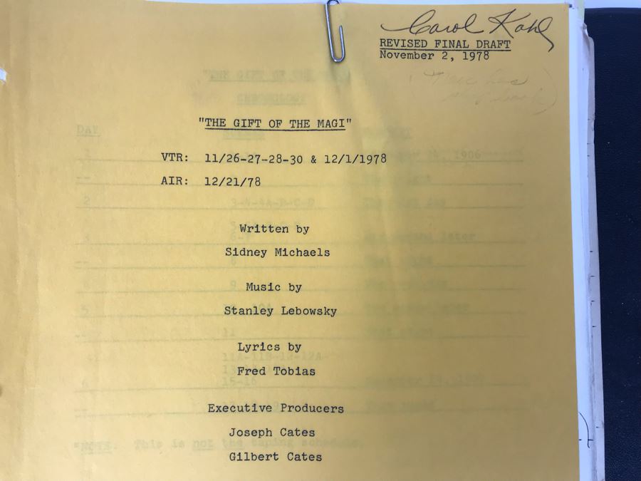 Original Script For The NBC Television Program 'The Gift Of Magi' 1978 Filled With Planning, Information And Handwritten Notes - See Photos For Small Sample [Photo 8]
