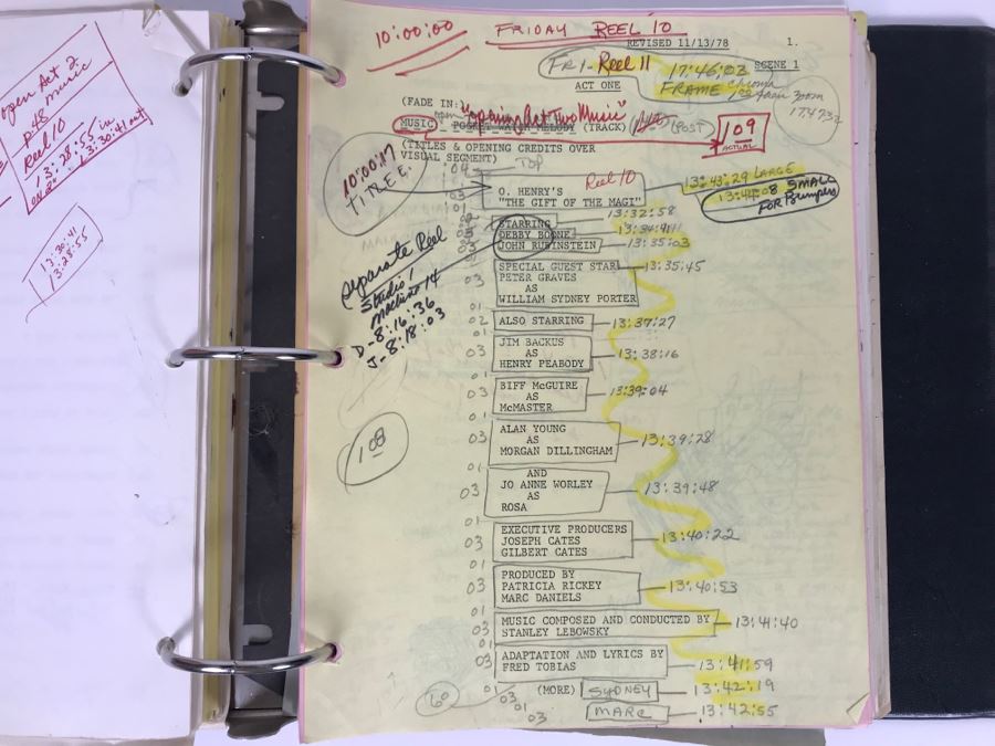 Original Script For The NBC Television Program 'The Gift Of Magi' 1978 Filled With Planning, Information And Handwritten Notes - See Photos For Small Sample [Photo 9]