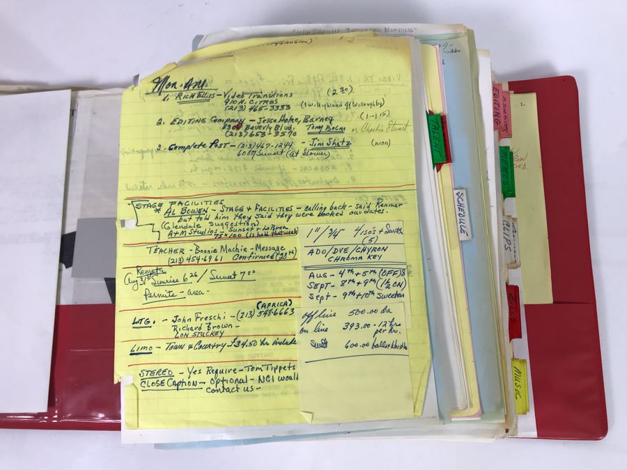 Original Script For The NBC Television Program 'Alf Loves A Mystery' 1987 Filled With Planning, Information And Handwritten Notes - See Photos For Small Sample [Photo 4]