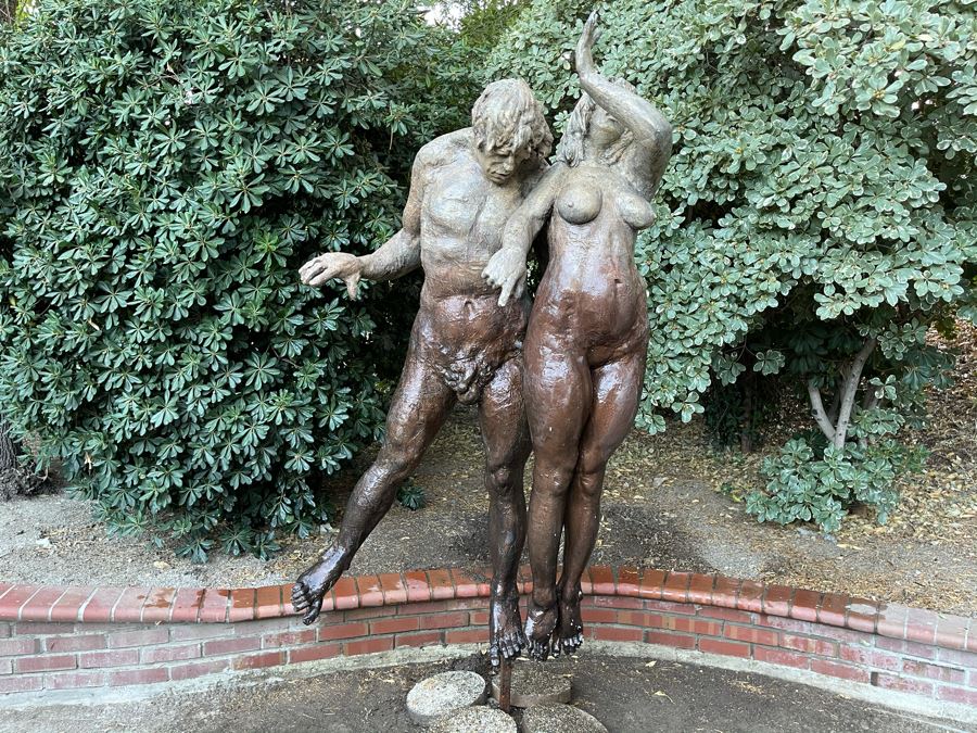 Max Turner (1925-2019) Original One Of A Kind Fiberglass Sculpture Titled 'Adam And Eve - The Expulsion From The Garden Of Eden' Larger Than Life Size 89'H X 49'W X 36'D [Photo 8]