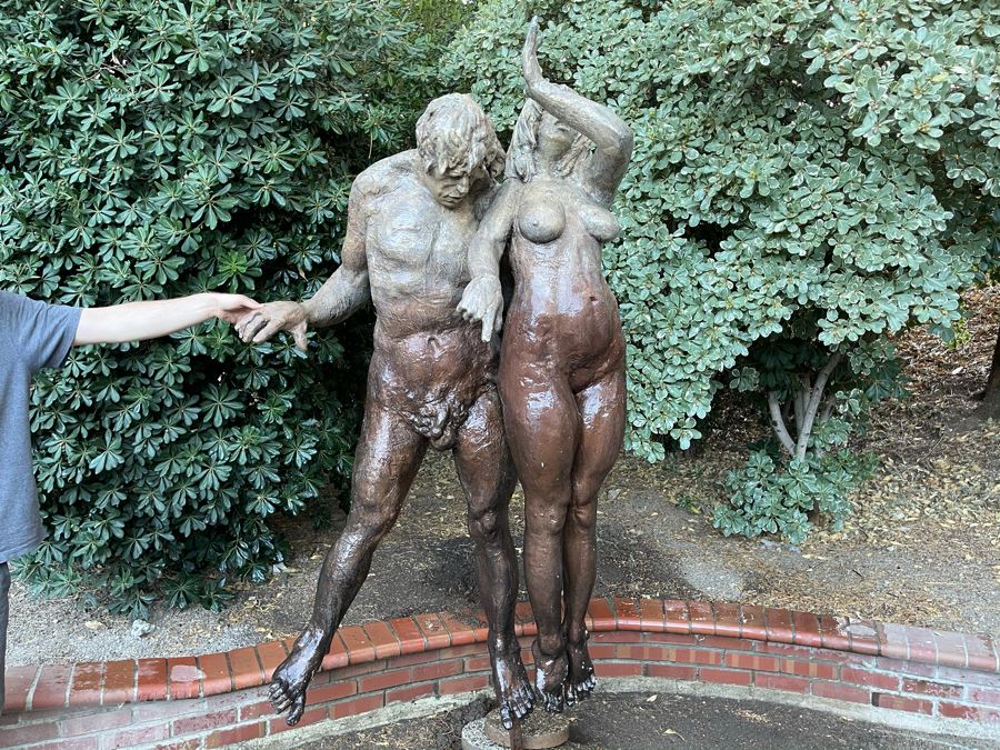 Max Turner (1925-2019) Original One Of A Kind Fiberglass Sculpture Titled 'Adam And Eve - The Expulsion From The Garden Of Eden' Larger Than Life Size 89'H X 49'W X 36'D [Photo 6]