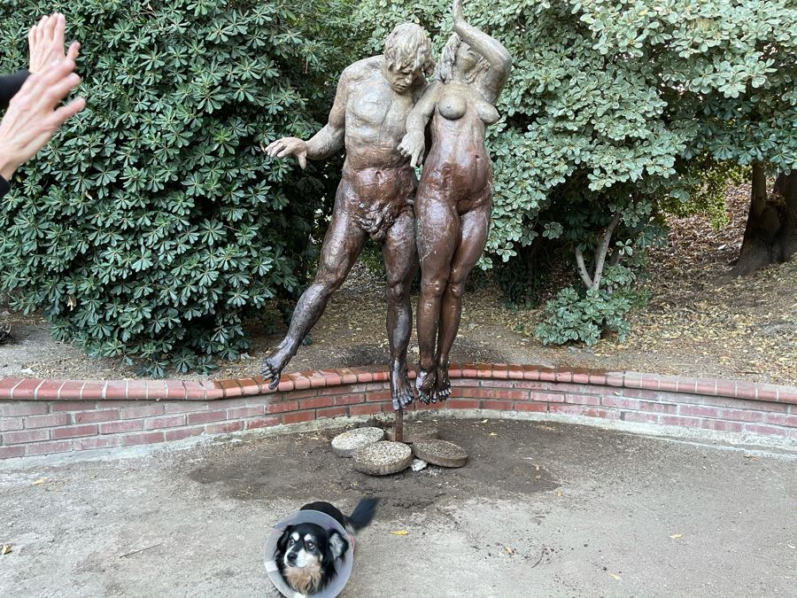 Max Turner (1925-2019) Original One Of A Kind Fiberglass Sculpture Titled 'Adam And Eve - The Expulsion From The Garden Of Eden' Larger Than Life Size 89'H X 49'W X 36'D [Photo 5]