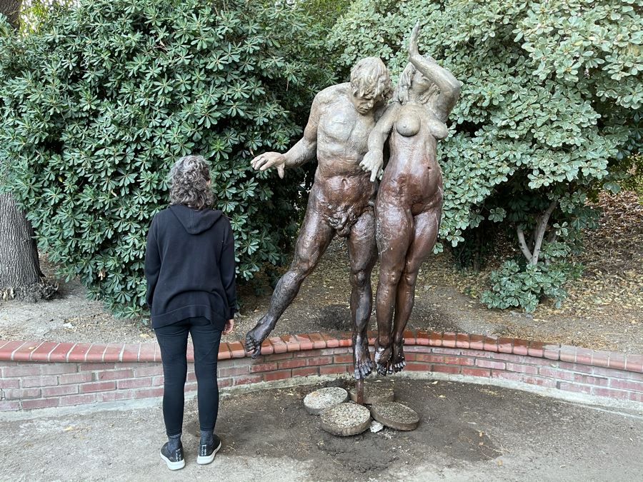 Max Turner (1925-2019) Original One Of A Kind Fiberglass Sculpture Titled 'Adam And Eve - The Expulsion From The Garden Of Eden' Larger Than Life Size 89'H X 49'W X 36'D [Photo 3]