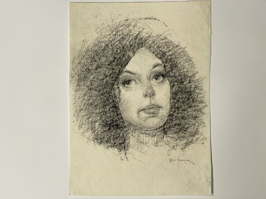 Max Turner Signed Original Face Portrait Drawing On Paper 11 X 15 [Photo 2]