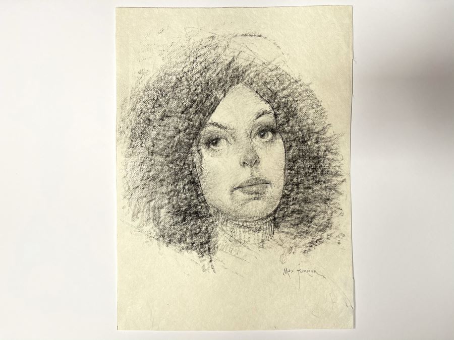 Max Turner Signed Original Face Portrait Drawing On Paper 11 X 15 [Photo 12]