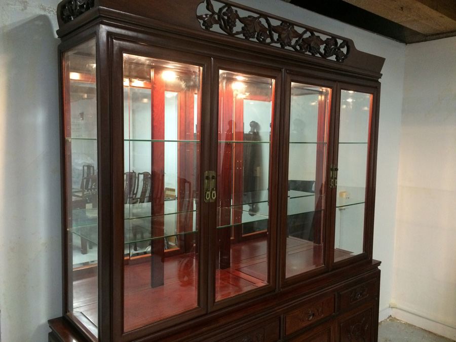 Chinese Rosewood 2-Piece China Cabinet [Photo 3]