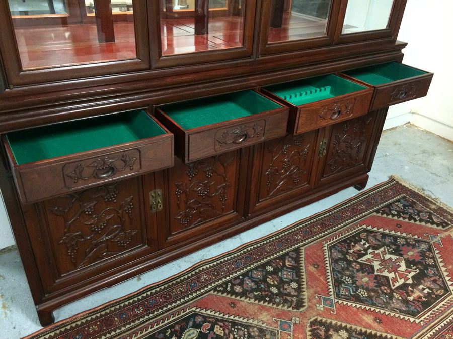 Chinese Rosewood 2-Piece China Cabinet [Photo 8]