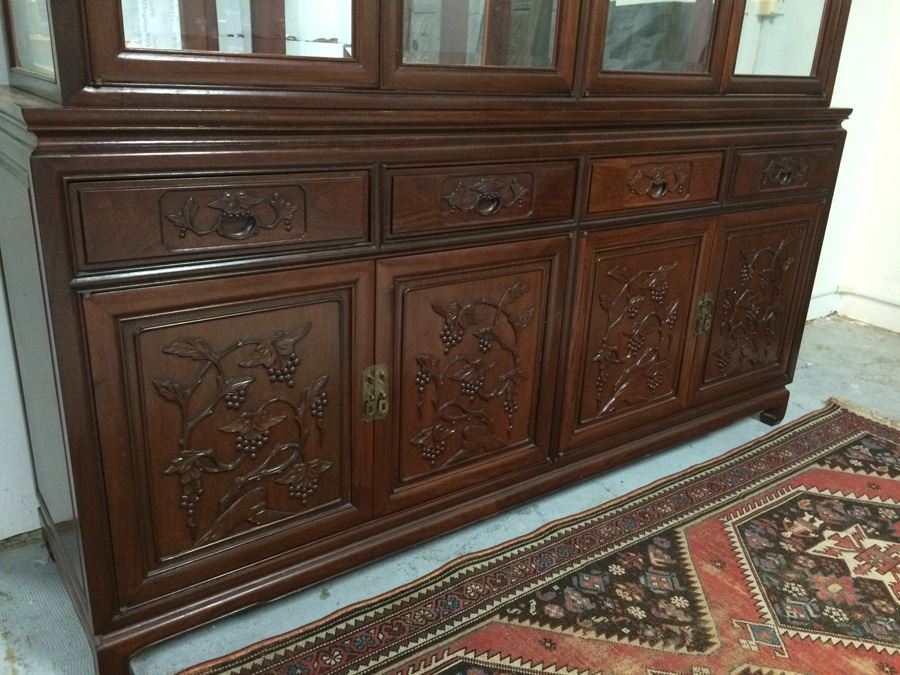 Chinese Rosewood 2-Piece China Cabinet [Photo 2]