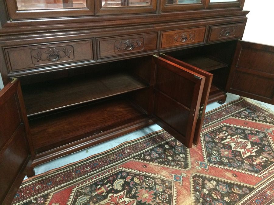 Chinese Rosewood 2-Piece China Cabinet [Photo 11]