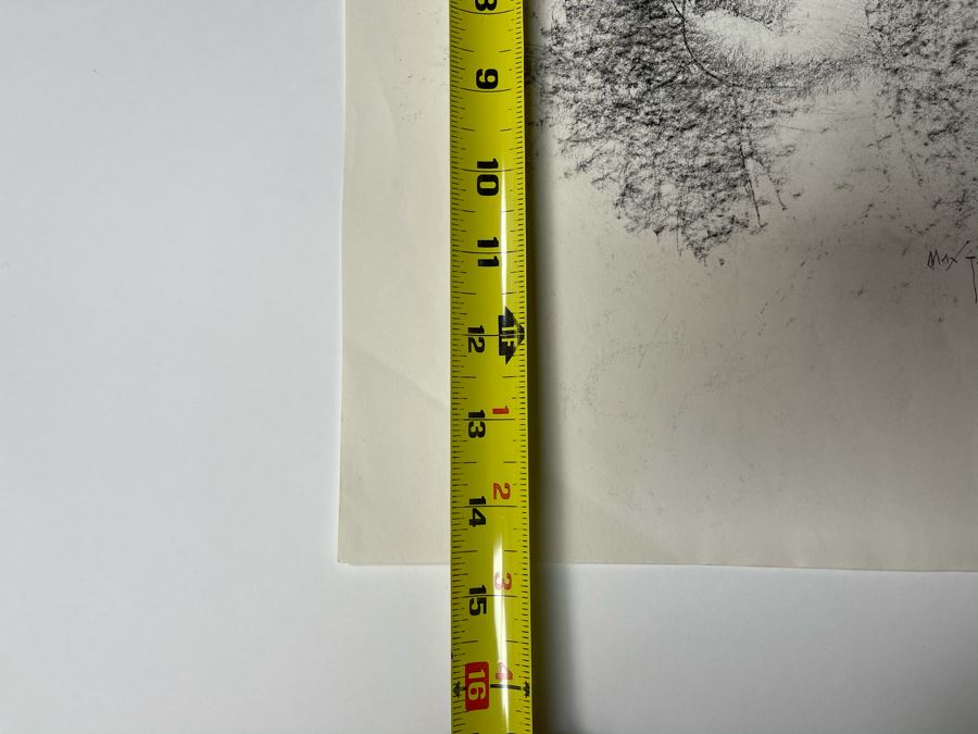 Max Turner Signed Original Face Portrait Drawing On Paper (Handwritten Quote On Back: 'Exaggerate The Essential, Leave The Obvious Vague. - Van Gogh') 11 X 14 [Photo 10]