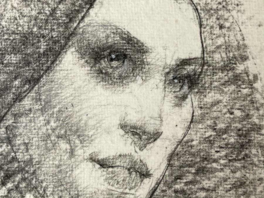 Max Turner Signed Original Face Portrait Drawing On Paper Ava 10 X 11 [Photo 7]