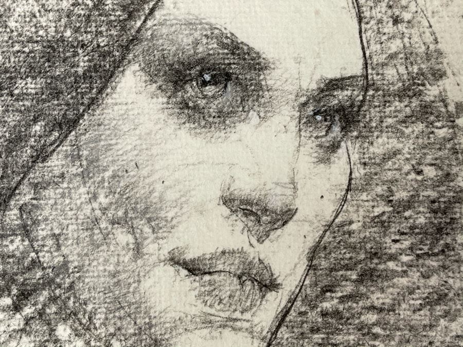 Max Turner Signed Original Face Portrait Drawing On Paper Ava 10 X 11 [Photo 11]