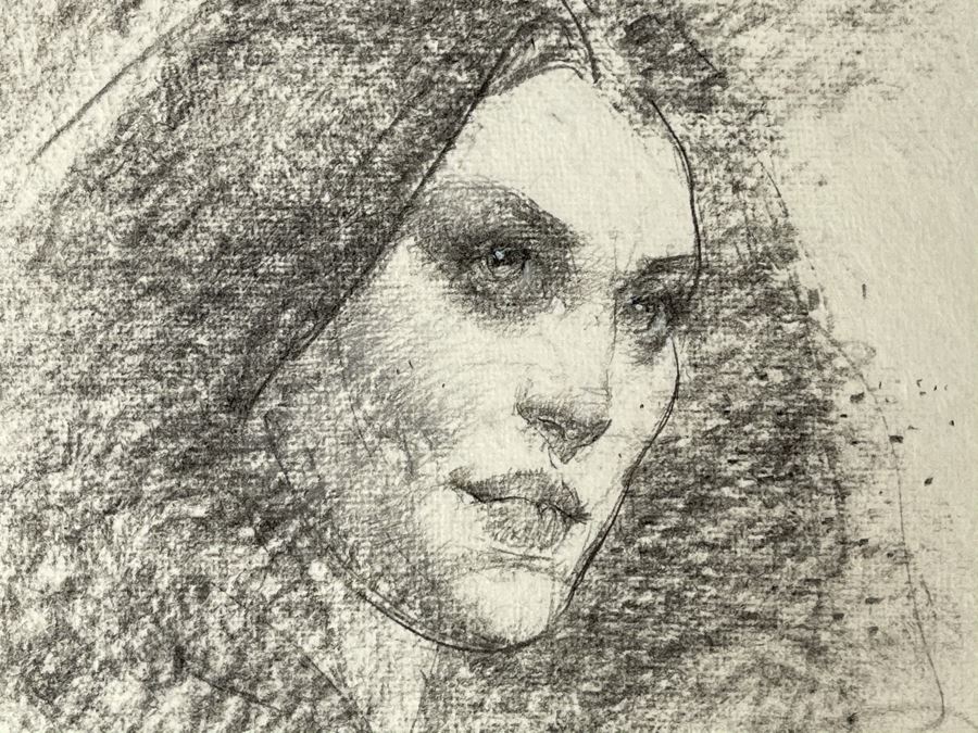 Max Turner Signed Original Face Portrait Drawing On Paper Ava 10 X 11 [Photo 6]