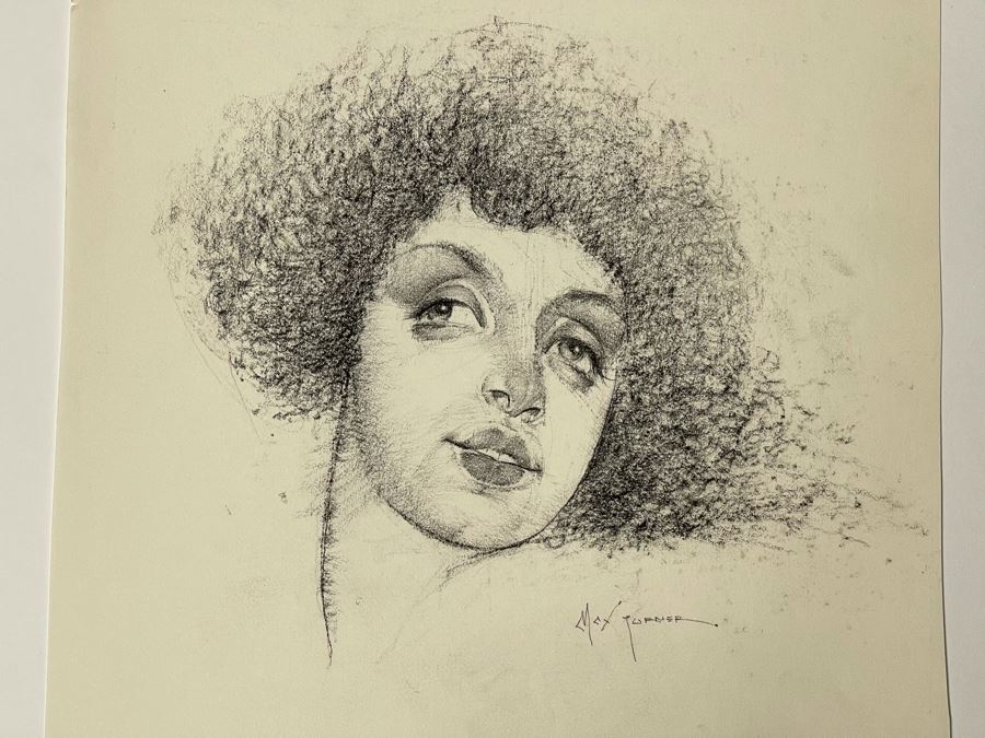Max Turner Signed Original Face Portrait Drawing On Paper 11 X 14 [Photo 4]