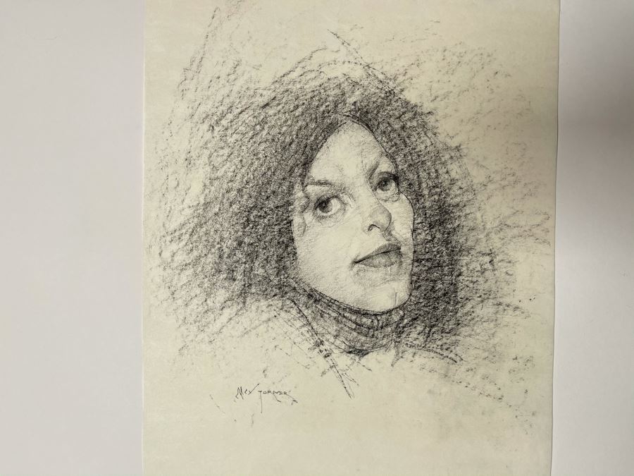 Max Turner Signed Original Face Portrait Drawing On Paper 11 X 15 [Photo 3]