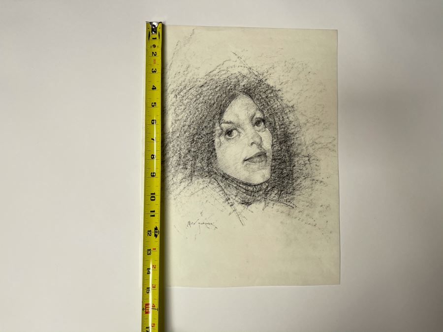 Max Turner Signed Original Face Portrait Drawing On Paper 11 X 15 [Photo 12]