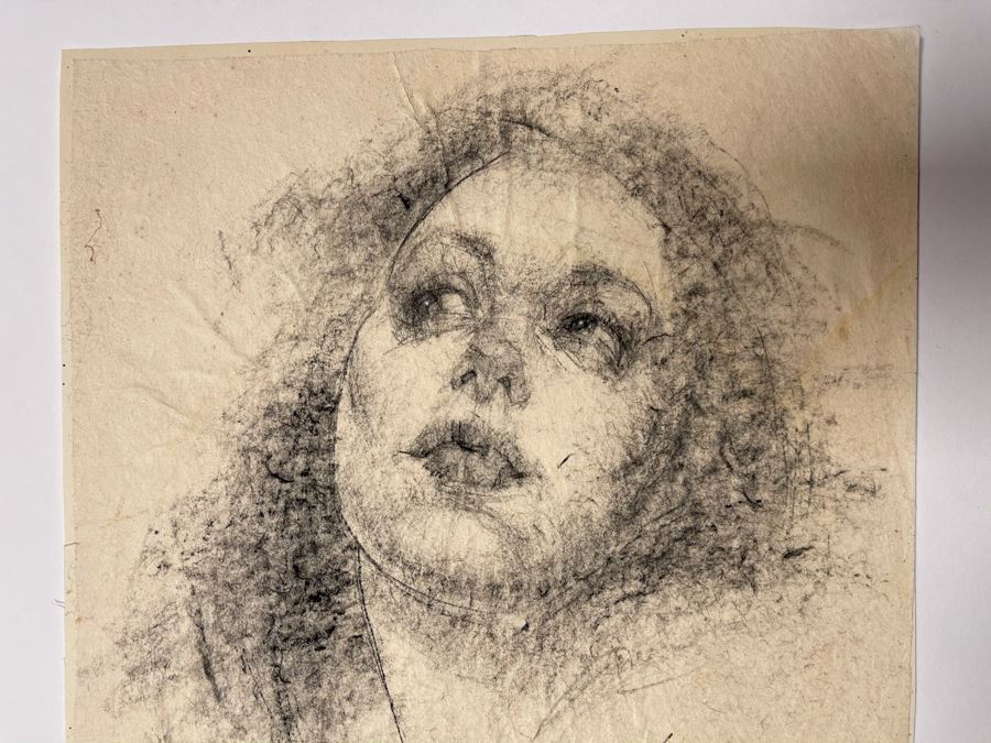 Max Turner Signed Original Face Portrait Drawing On Paper 10 X 12 [Photo 4]