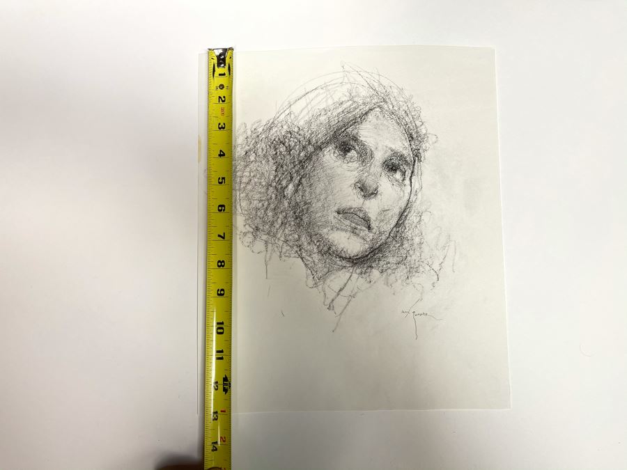 Max Turner Signed Original Face Portrait Drawing On Paper 11 X 12 [Photo 12]