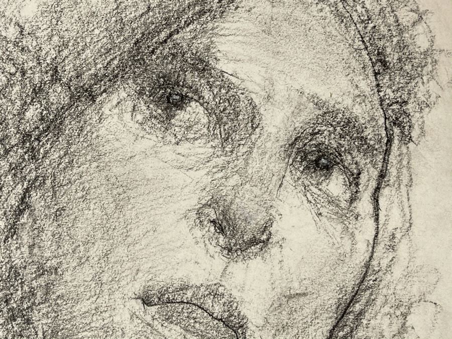 Max Turner Signed Original Face Portrait Drawing On Paper 11 X 12 [Photo 5]