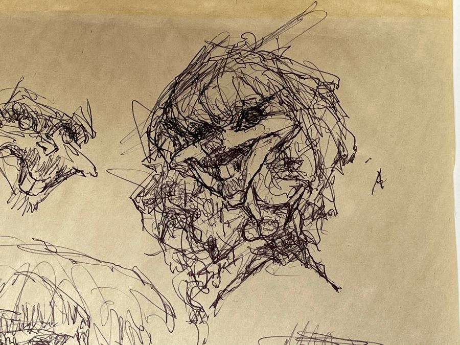 Max Turner Unsigned Original Caricatures Cartoons Drawings On Paper 11.5 X 17 [Photo 3]