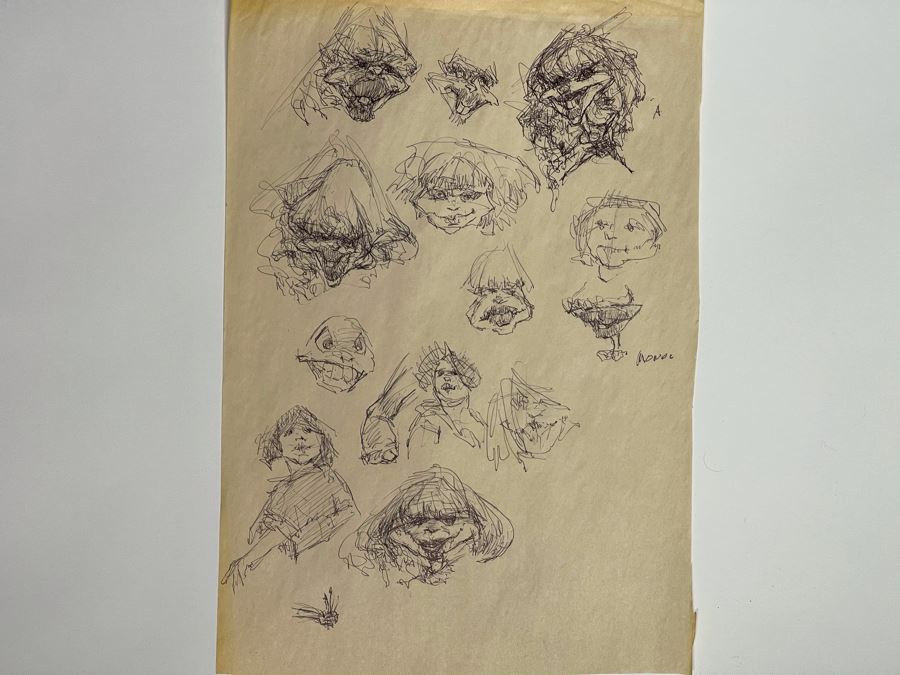 Max Turner Unsigned Original Caricatures Cartoons Drawings On Paper 11.5 X 17