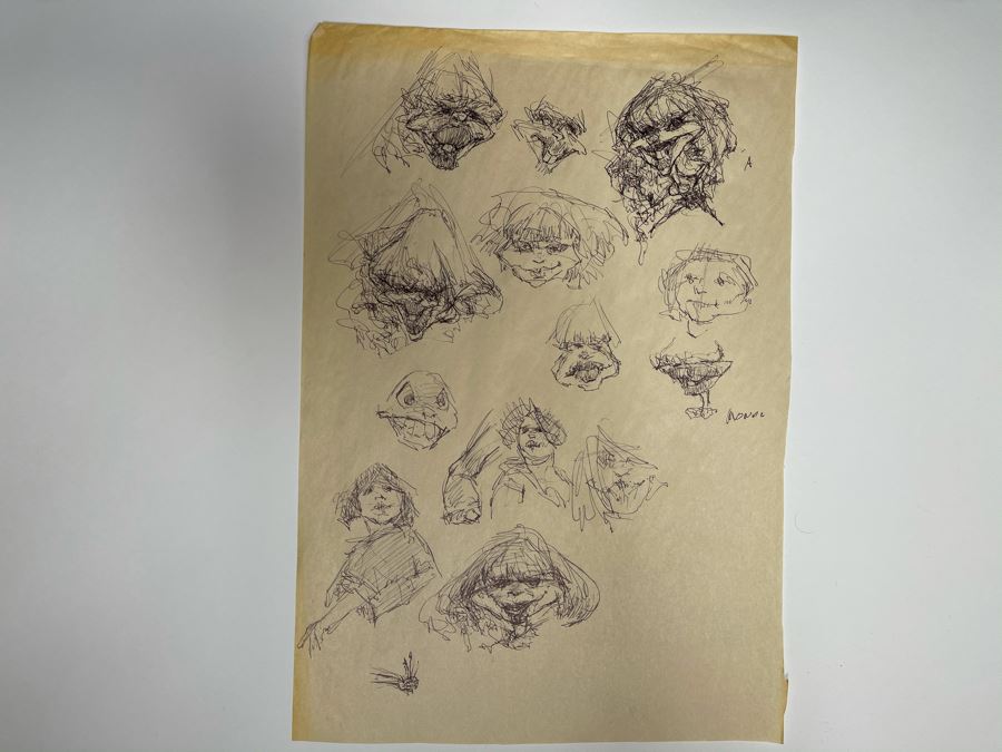 Max Turner Unsigned Original Caricatures Cartoons Drawings On Paper 11.5 X 17 [Photo 2]