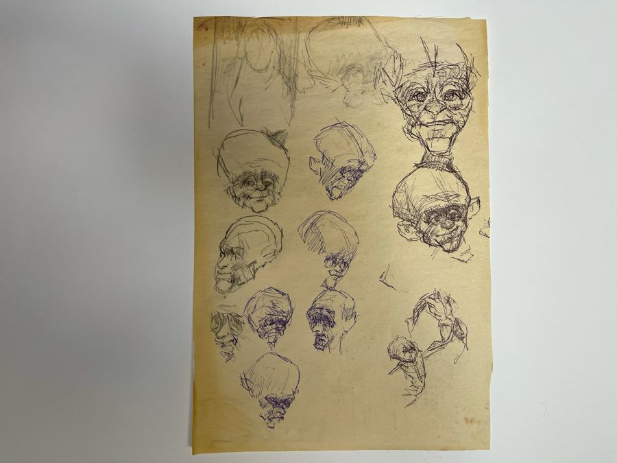 Max Turner Unsigned Original Caricatures Cartoons Drawings On Paper 11.5 X 16 [Photo 2]