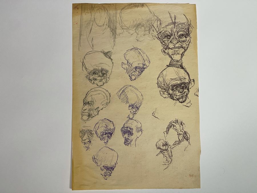 Max Turner Unsigned Original Caricatures Cartoons Drawings On Paper 11.5 X 16 [Photo 1]