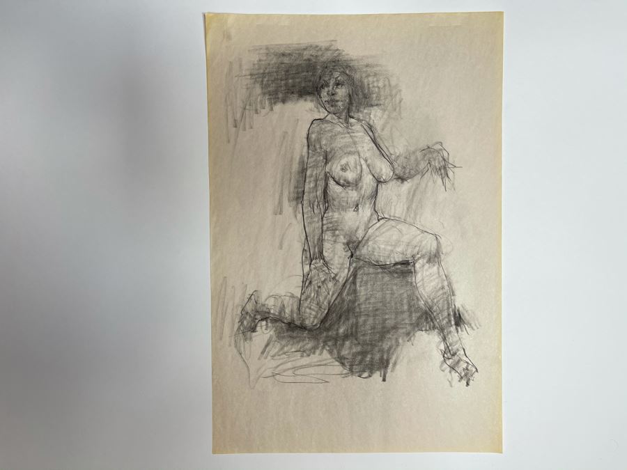 Max Turner Unsigned Original Nude Female Drawing On Paper 11.5 X 17 [Photo 2]