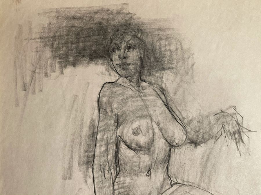 Max Turner Unsigned Original Nude Female Drawing On Paper 11.5 X 17 [Photo 3]