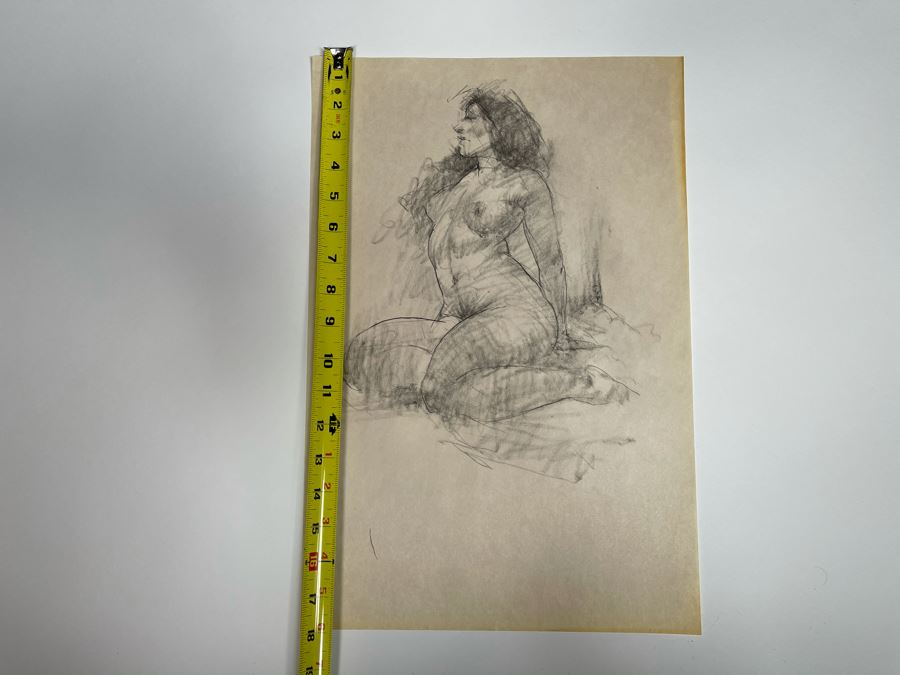 Max Turner Unsigned Original Nude Female Drawing On Paper 11.5 X 17 [Photo 11]