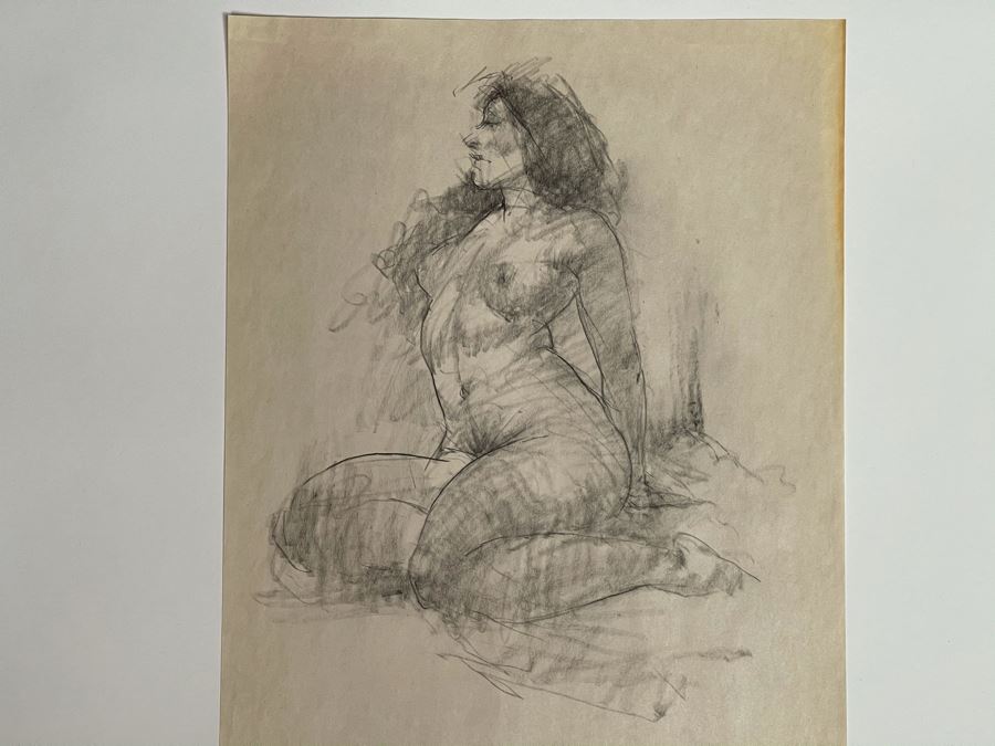 Max Turner Unsigned Original Nude Female Drawing On Paper 11.5 X 17 [Photo 4]