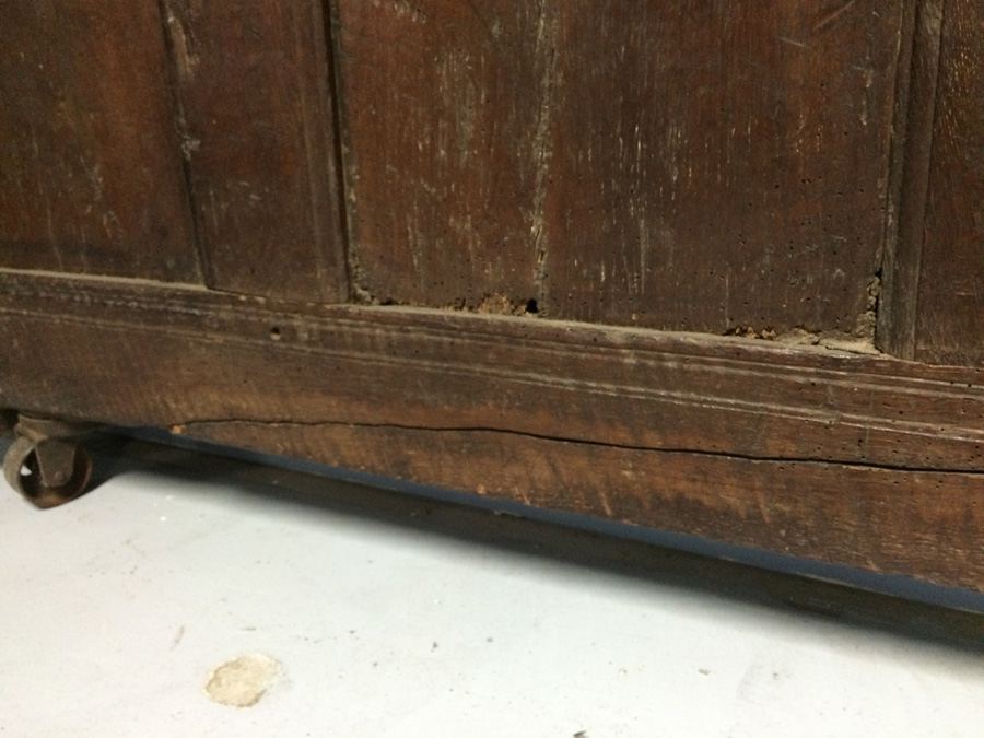 Antique 18th Century English Oak Bed Headboard and Footboard from Actor Cliff Robertson Estate [Photo 22]