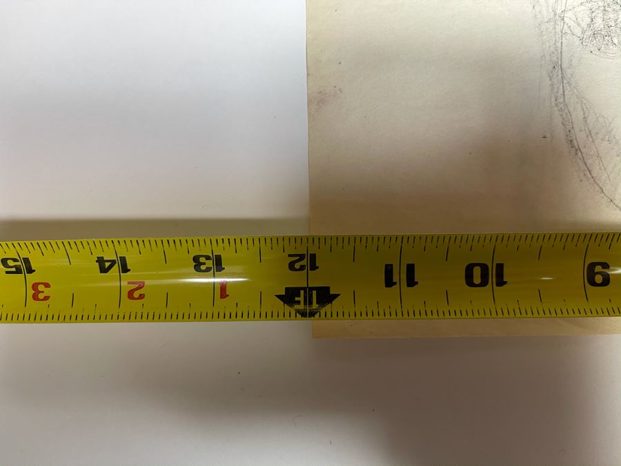 Max Turner Unsigned Original Face Portrait Drawing On Paper (Figure Sketches On Back Of Paper) 12 X 17 [Photo 11]