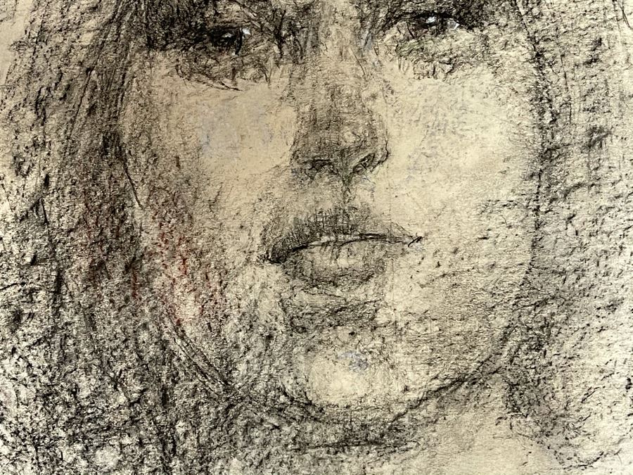 Max Turner Unsigned Original Face Portrait Drawing On Paper (Figure Sketches On Back Of Paper) 12 X 17 [Photo 8]