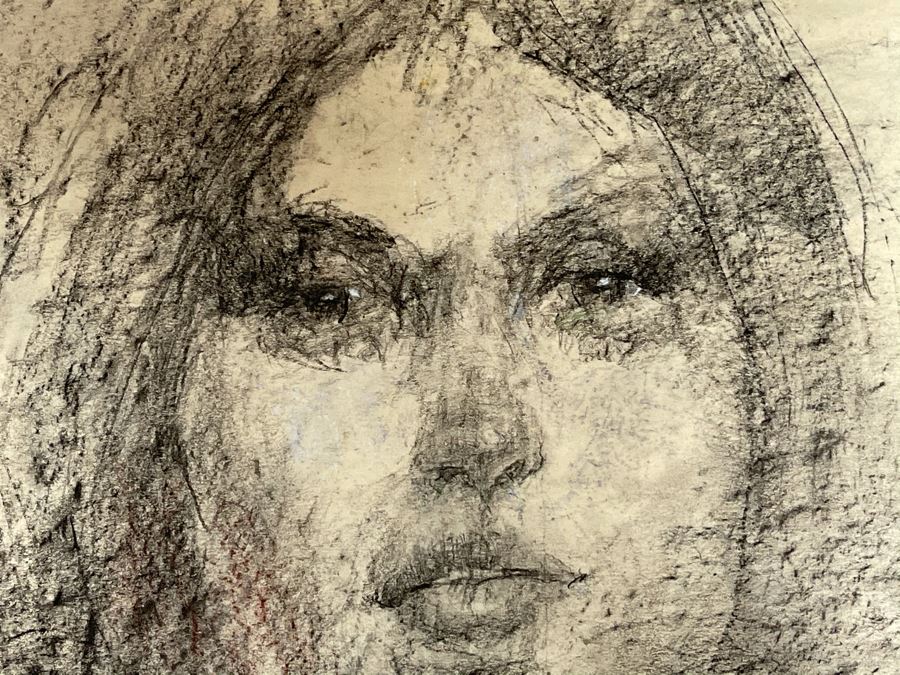 Max Turner Unsigned Original Face Portrait Drawing On Paper (Figure Sketches On Back Of Paper) 12 X 17 [Photo 7]