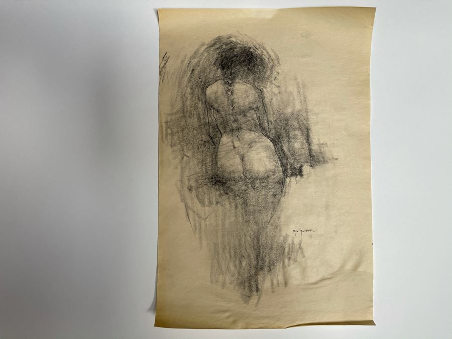Max Turner Signed Original Nude Female Drawing On Paper 12 X 17 [Photo 3]