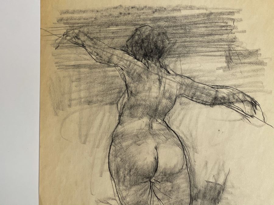 Max Turner Signed Original Nude Female Drawing On Paper Deanna 12 X 17 [Photo 4]