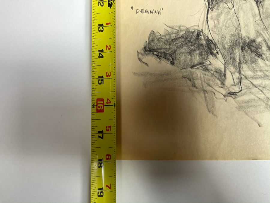 Max Turner Signed Original Nude Female Drawing On Paper Deanna 12 X 17 [Photo 11]
