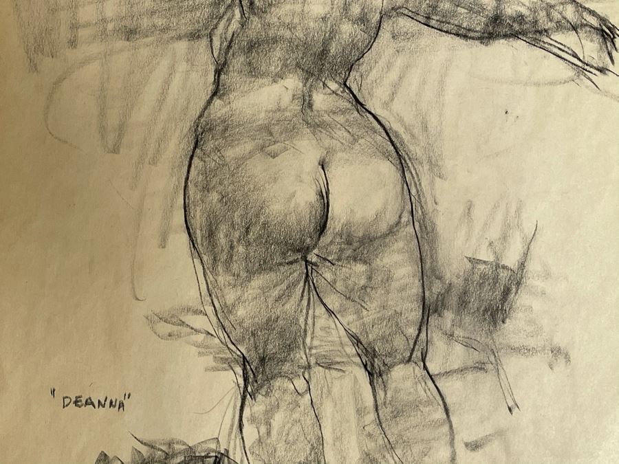Max Turner Signed Original Nude Female Drawing On Paper Deanna 12 X 17 [Photo 5]