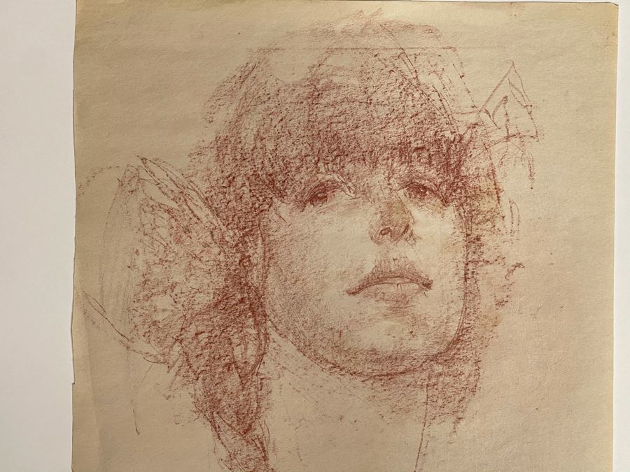 Max Turner Unsigned Original Face Portrait Drawing On Paper Kay 11 X 16 [Photo 4]